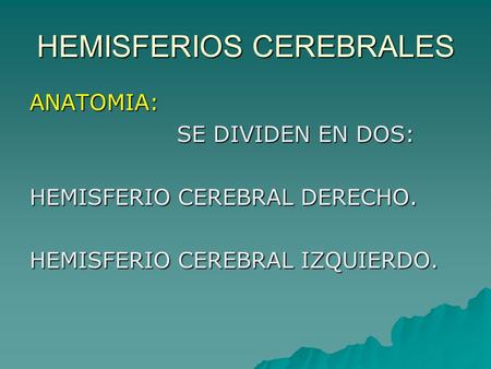 HEMISFERIOS CEREBRALES