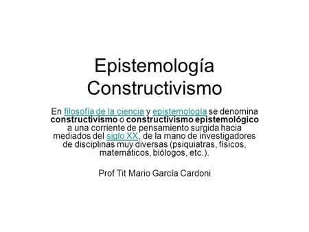 Epistemología Constructivismo