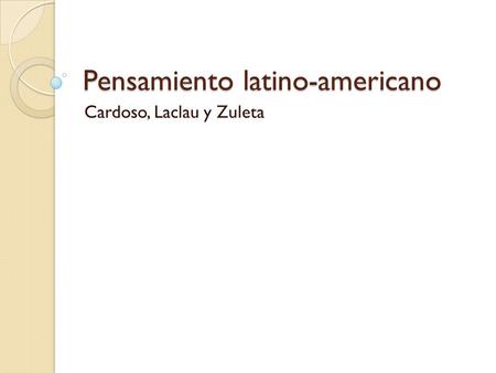 Pensamiento latino-americano