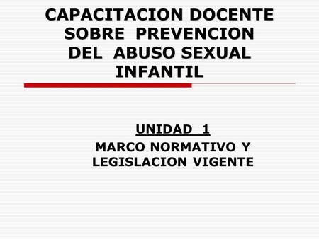 CAPACITACION DOCENTE SOBRE PREVENCION DEL ABUSO SEXUAL INFANTIL
