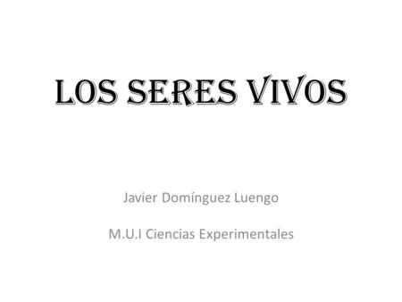 Javier Domínguez Luengo M.U.I Ciencias Experimentales