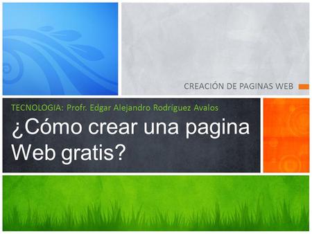 CREACIÓN DE PAGINAS WEB