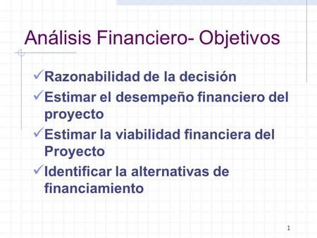 Análisis Financiero- Objetivos