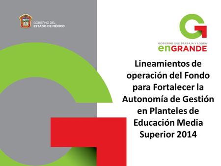 Lineamientos de operación del Fondo para Fortalecer la Autonomía de Gestión en Planteles de Educación Media Superior 2014.