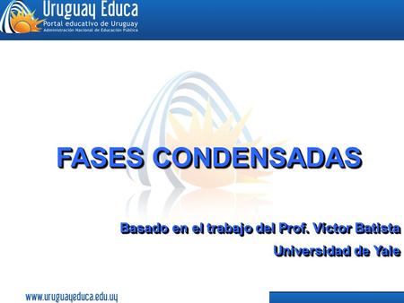 FASES CONDENSADAS Basado en el trabajo del Prof. Víctor Batista