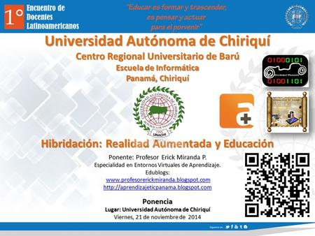 Lugar: Universidad Autónoma de Chiriquí