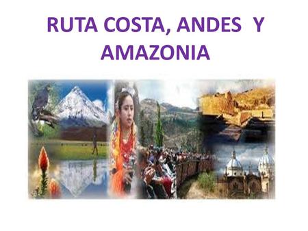 RUTA COSTA, ANDES Y AMAZONIA. Playa las palmas Festivas de música y danza afro. Visita al cantón atacames ( realizaremos deportes en la playa) Visita.