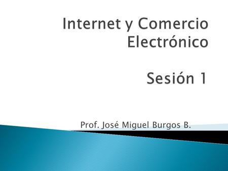 Internet y Comercio Electrónico Sesión 1
