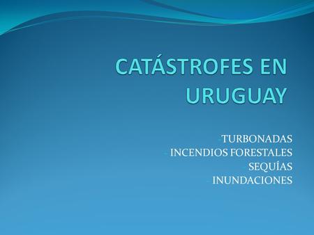 CATÁSTROFES EN URUGUAY
