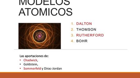 Dalton Thomson Rutherford Bohr