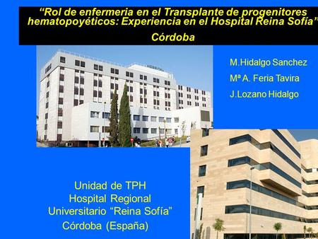 Unidad de TPH Hospital Regional Universitario “Reina Sofía”