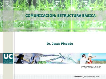 COMUNICACIÓN: ESTRUCTURA BÁSICA Programa Senior Dr. Jesús Pindado Santander, Noviembre 2013.