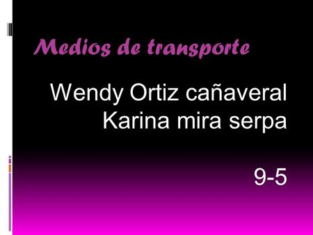 Wendy Ortiz cañaveral Karina mira serpa 9-5 Medios de transporte.