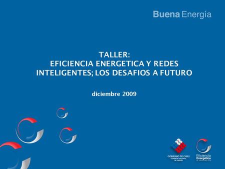 TALLER: EFICIENCIA ENERGETICA Y REDES INTELIGENTES; LOS DESAFIOS A FUTURO diciembre 2009.