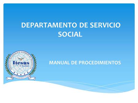 DEPARTAMENTO DE SERVICIO SOCIAL