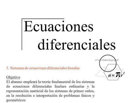 Ecuaciones diferenciales