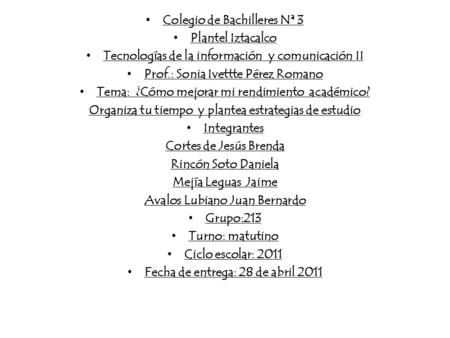 Colegio de Bachilleres Nª 3 Plantel Iztacalco
