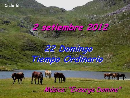 Ciclo B 2 setiembre 2012 22 Domingo Tiempo Ordinario Música: “Exsurge Domine”