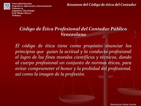 Código de Ética Profesional del Contador Público Venezolano
