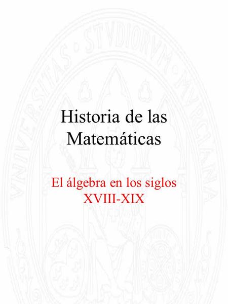 Historia de las Matemáticas
