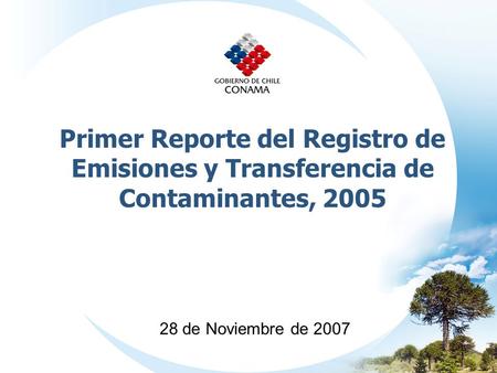 Primer Reporte del Registro de Emisiones y Transferencia de Contaminantes, 2005 28 de Noviembre de 2007.
