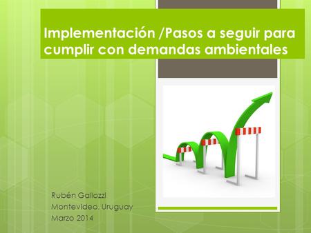 Implementación /Pasos a seguir para cumplir con demandas ambientales Rubén Gallozzi Montevideo, Uruguay Marzo 2014.