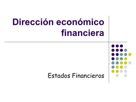 Dirección económico financiera