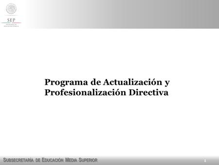 Programa de Actualización y Profesionalización Directiva