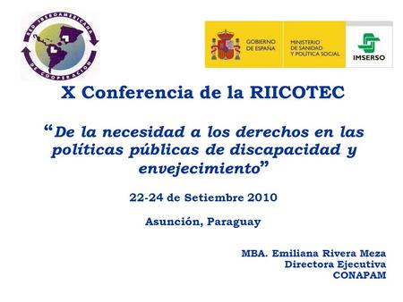 X Conferencia de la RIICOTEC