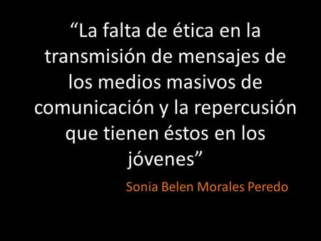 Sonia Belen Morales Peredo