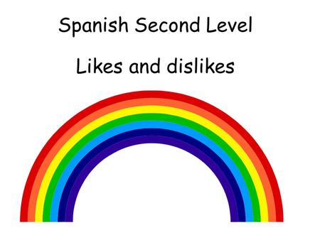 Spanish Second Level Likes and dislikes Second Level Significant Aspects of Learning Explore and recognise patterns and sounds of the language. Listen.