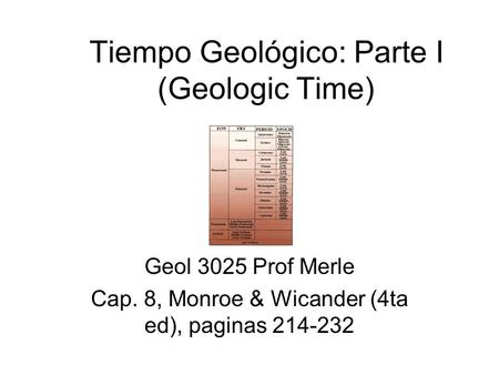Tiempo Geológico: Parte I (Geologic Time)