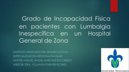 Instituto mexicano del seguro social Especialidad en medicina familiar