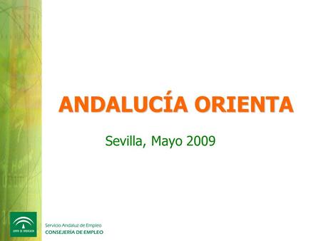 ANDALUCÍA ORIENTA Sevilla, Mayo 2009