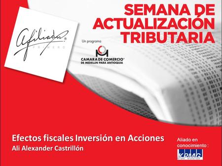 Efectos fiscales Inversión en Acciones Ali Alexander Castrillón