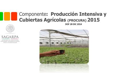 Componente: Producción Intensiva y Cubiertas Agrícolas (PROCURA) 2015 DOF 28 DIC 2014.
