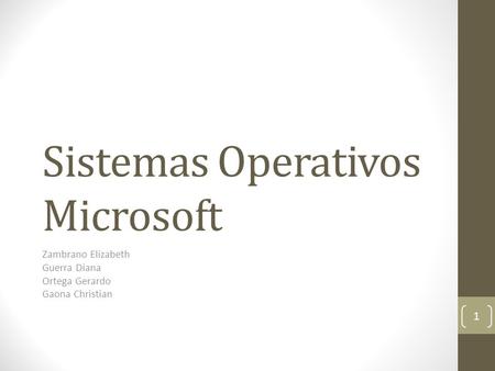 Sistemas Operativos Microsoft