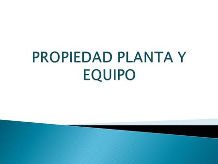 PROPIEDAD PLANTA Y EQUIPO