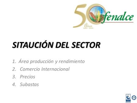 SITAUCIÓN DEL SECTOR 1. Área producción y rendimiento