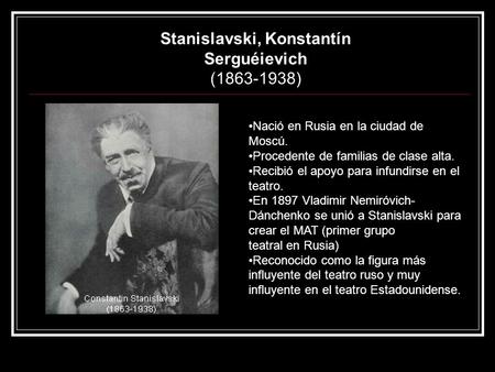 Stanislavski, Konstantín Serguéievich