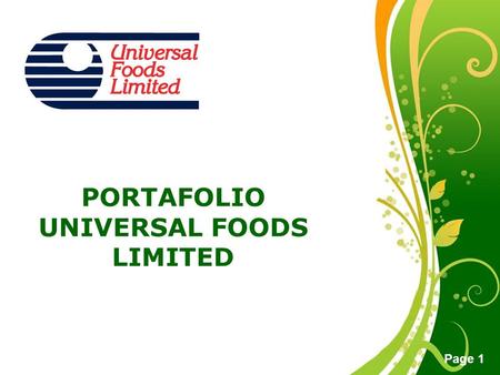 UNIVERSAL FOODS LIMITED