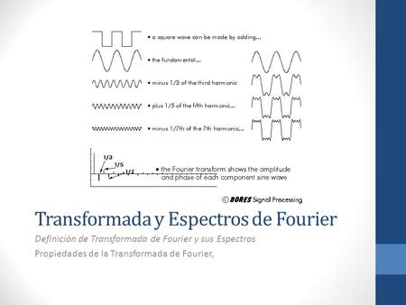Transformada y Espectros de Fourier