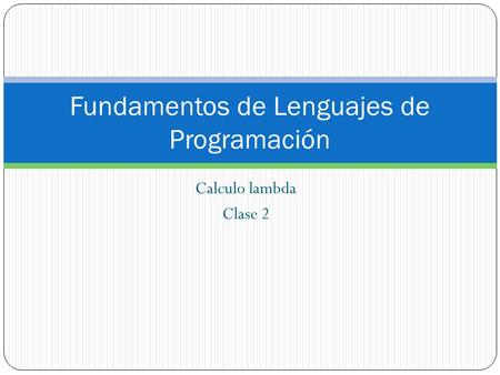Fundamentos de Lenguajes de Programación