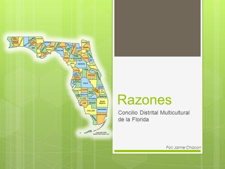 Razones Concilio Distrital Multicultural de la Florida Por: Jaime Chacon.
