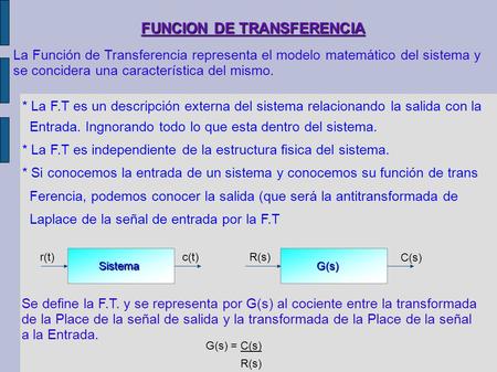 FUNCION DE TRANSFERENCIA