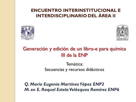 ENCUENTRO INTERINSTITUCIONAL E INTERDISCIPLINARIO DEL ÁREA II