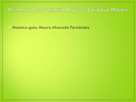 Maestra guía: Mayra Alvarado Fernández. ¡ Lucharemos hasta llegar a la meta ! Aquí va una foto de la escuelaa.