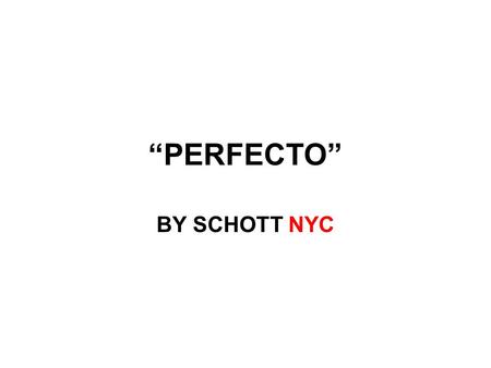 “PERFECTO” BY SCHOTT NYC.