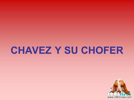 CHAVEZ Y SU CHOFER. Hugo Chávez y su chofer se trasladaban por carretera, cuando súbitamente se les cruza un cerdo y, sin poder evitarlo, lo atropellan,