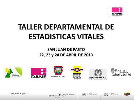 TALLER DEPARTAMENTAL DE ESTADISTICAS VITALES